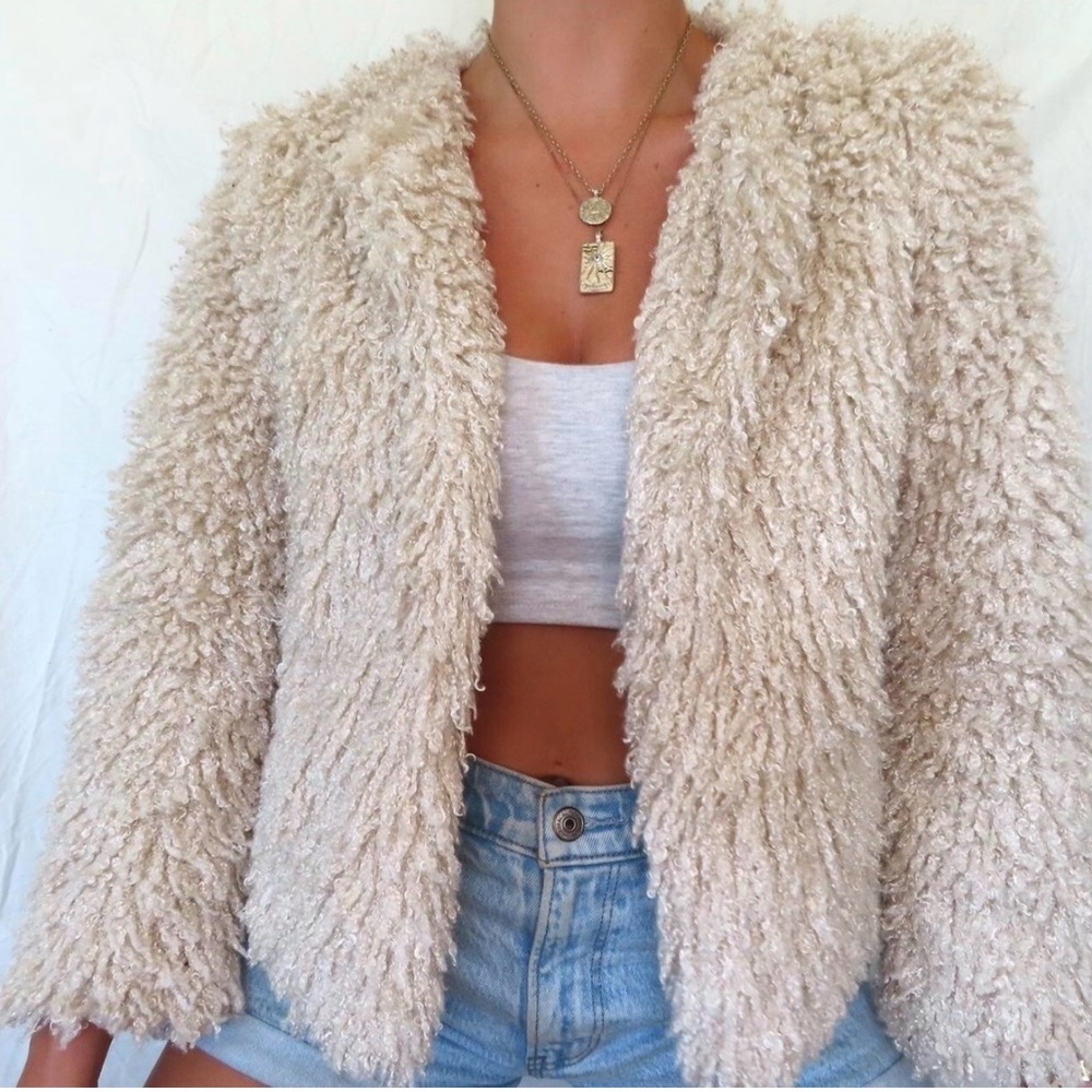 Like new - Cream furry Jacket